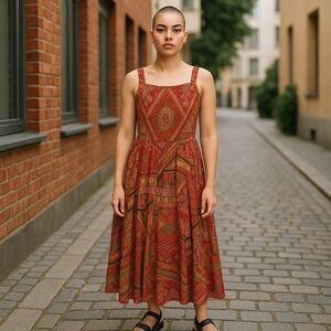 Phool Multi Color Boho Hippie Dress SZ S